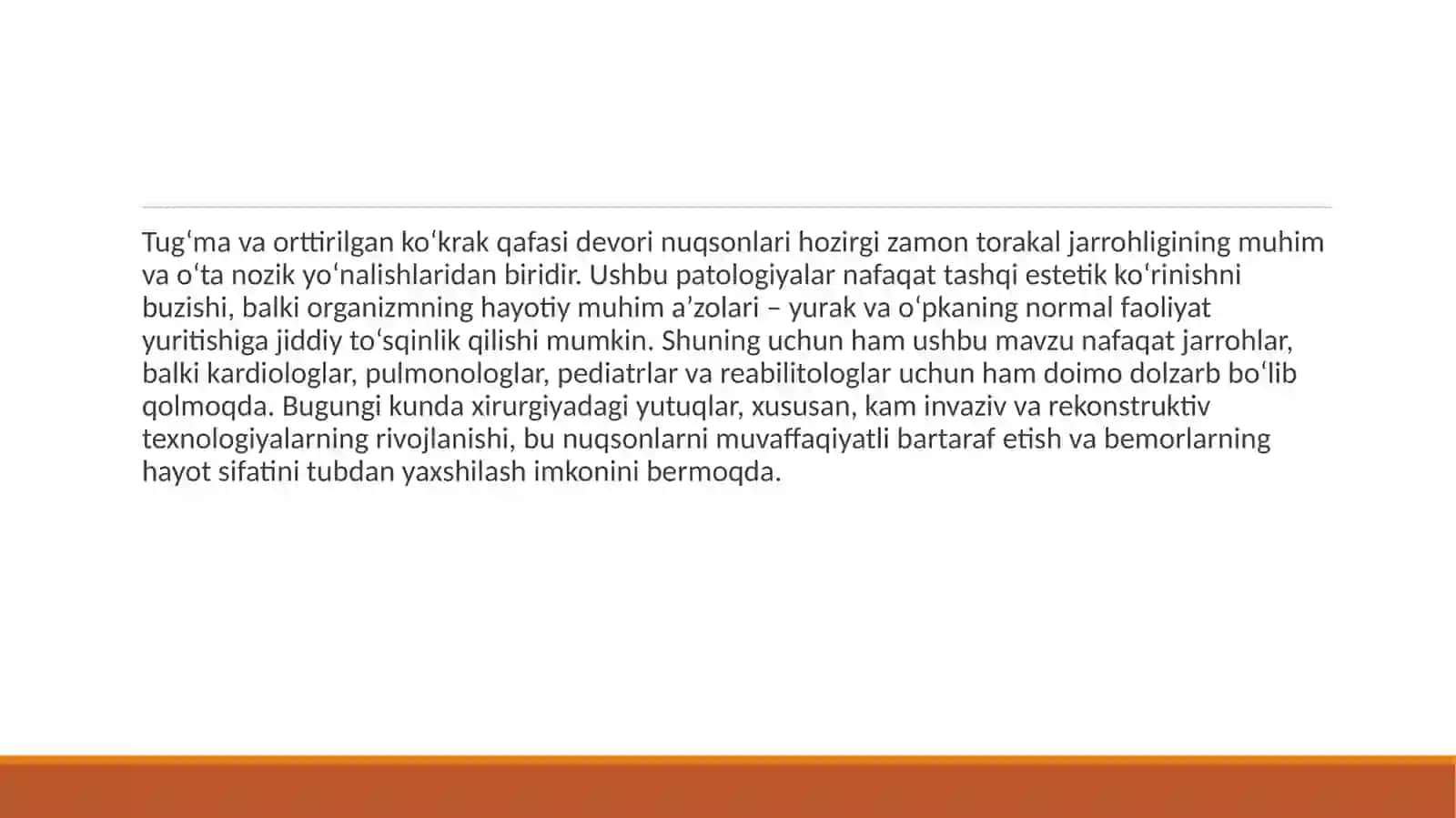 Klinik anatomiya fani“Ko’krak devori tug’ma va orttirilgan nuqsonlarida operatsiyalar” 4