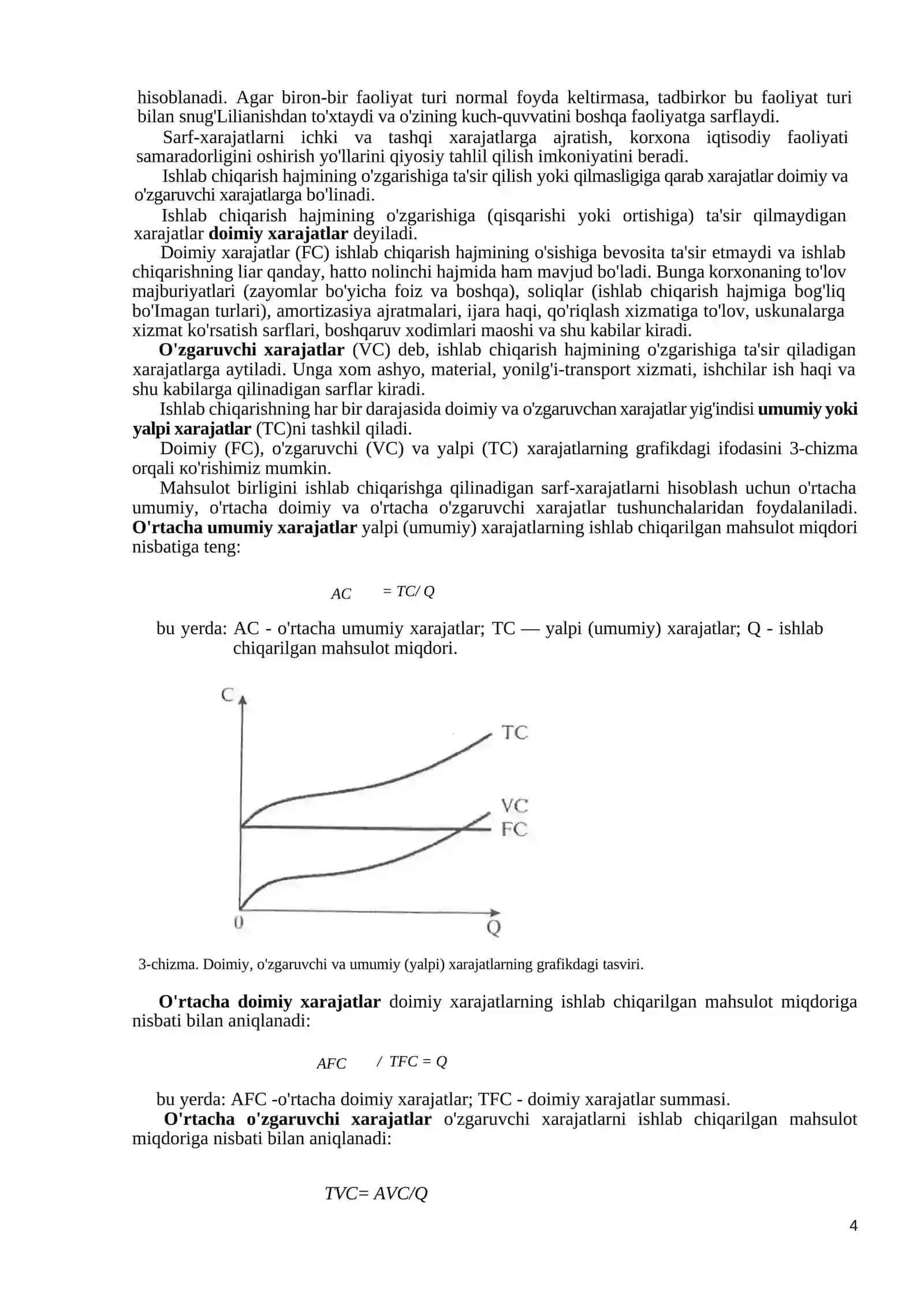 KORXONA (FIRMA) XARAJATLARI VA FOYDASI 4