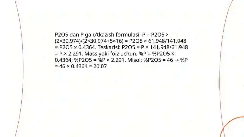 Meniral ugitlardagi ozuqa elementlarini hisoblash 4