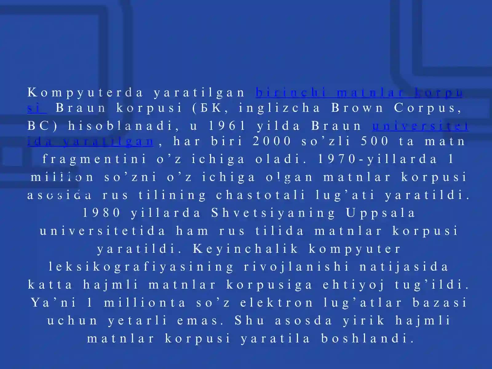 VEB-SAHIFALARDAN foydalanib, korpus taksonomiyasini yaratish. 4