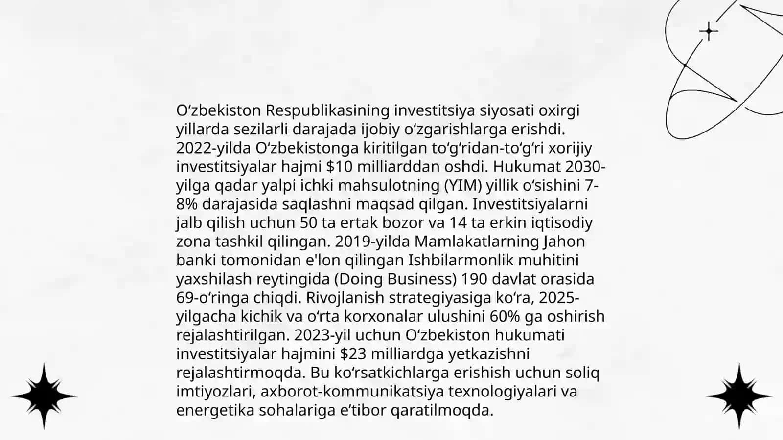 O’zbekistonda investitsiya faoliyatining me‘yoriy-qonuniy bazasi 4