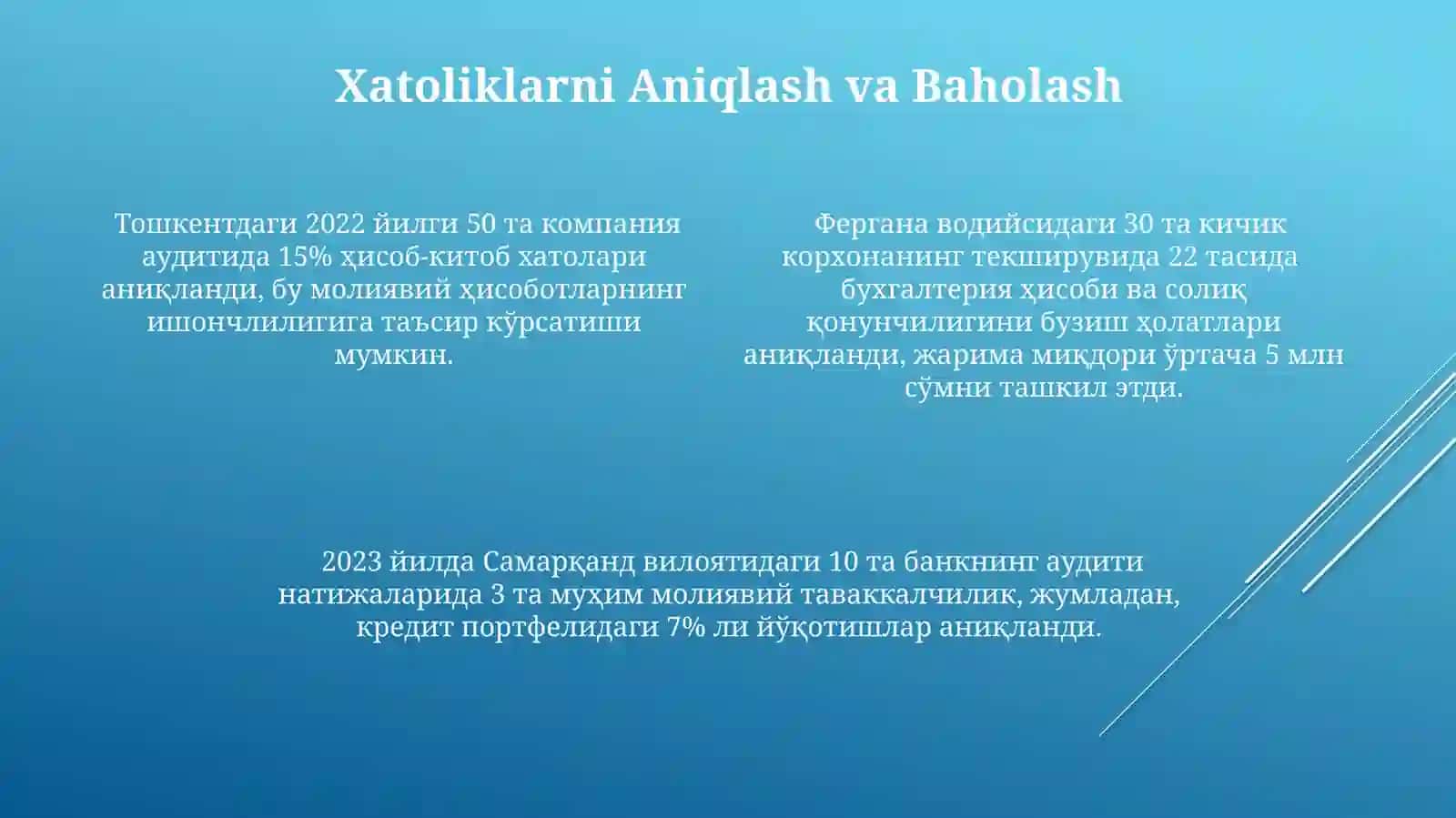 Auditorlik tekshiruvi risklarini baholash 4