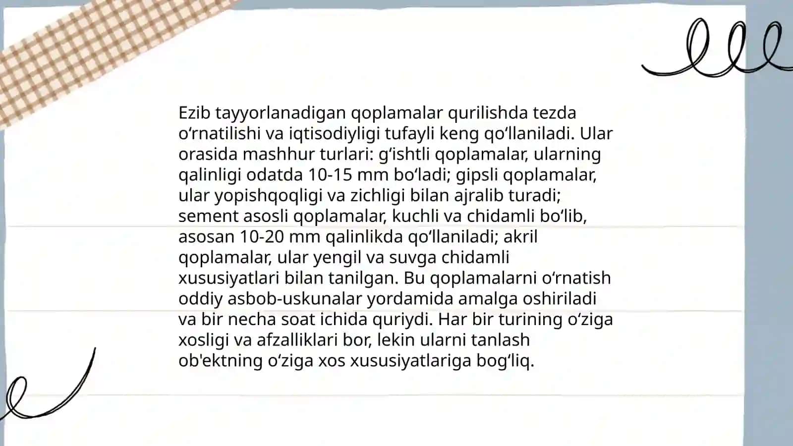 Ezib tayyorlashning asosiy maqsadi 4