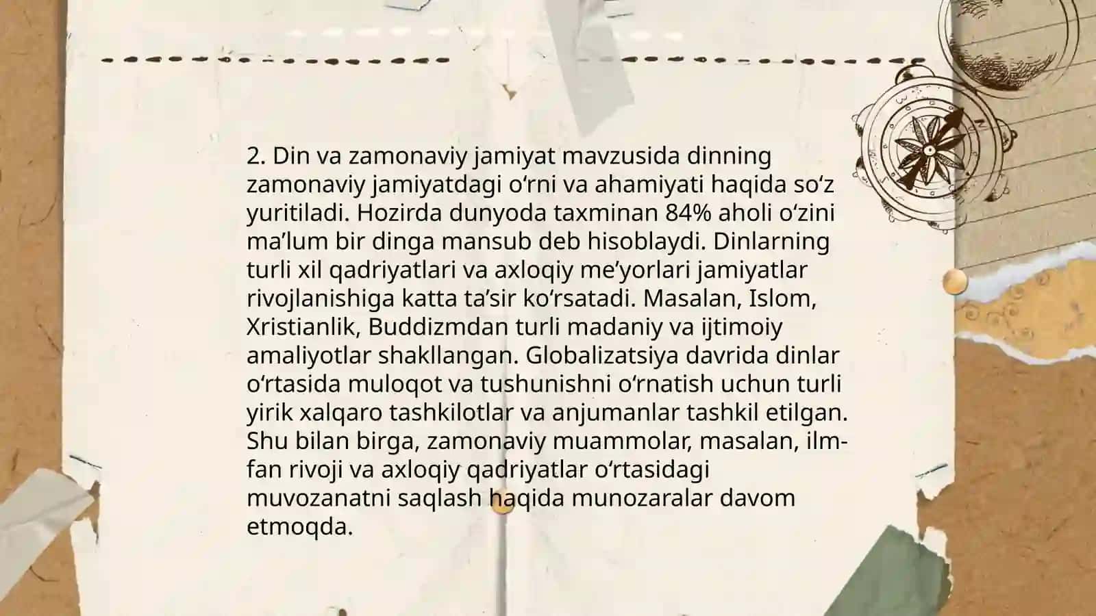 Din va hurfikrlik mavzusida Hasanov Jamshid 4