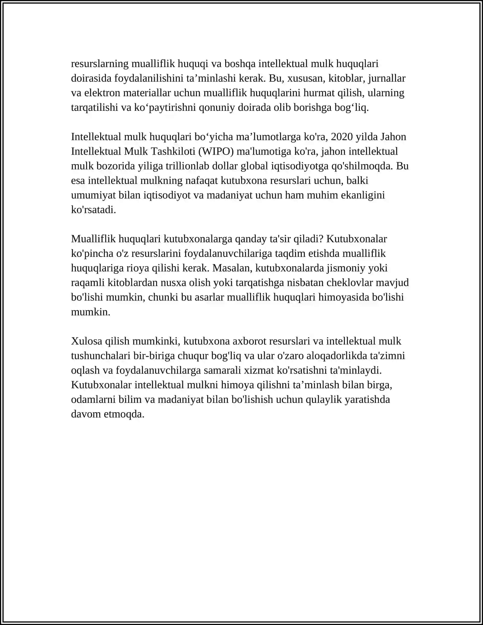 KUTUBXONA AXBOROT RESURSLAR INTELLEKTUAL MULK OBYEKTI SFATIDA 4