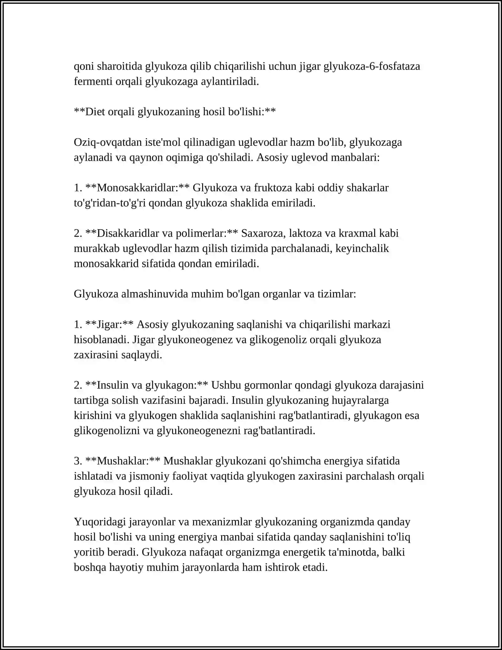 GLUKOZANING HOSIL BÕLISH VA PARCHALANISH JARAYONI 4