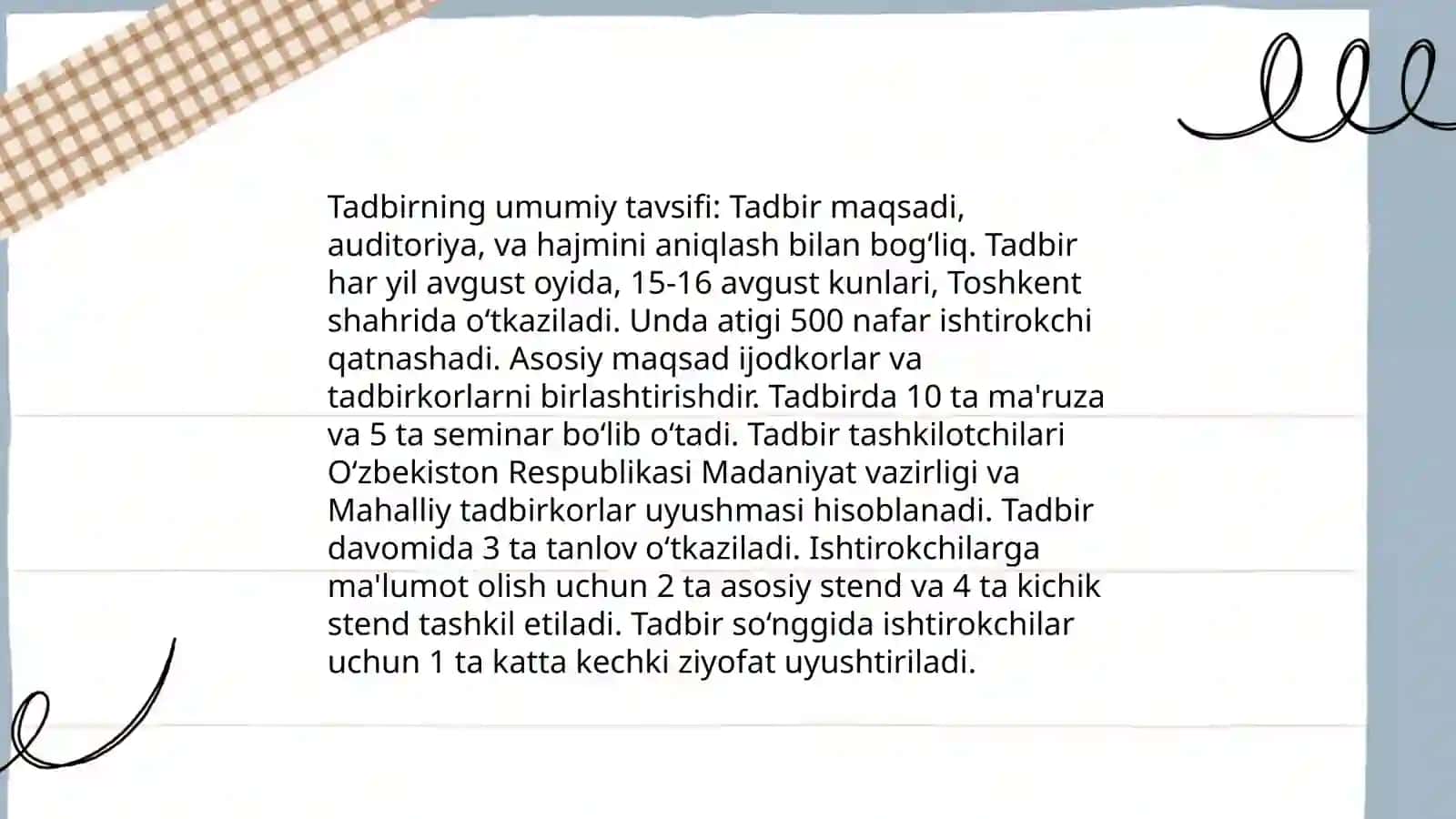 Tilxat tushuntirish xati e'lon xisobot 4
