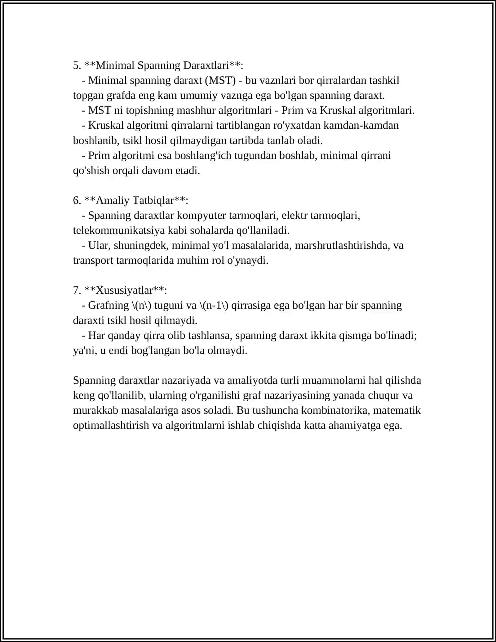 SPANNING TREE VA UNING AHAMIYATI 4