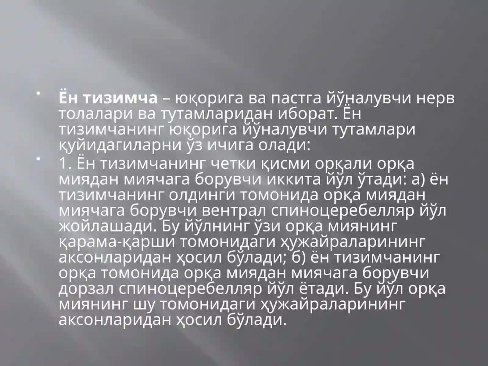 Орқа мия оқ моддаси (ўтказгич аппарати)нинг тузилиши 4