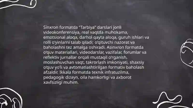 Masofaviy ta'limda "Tarbiya" fanini oʻqitish 4