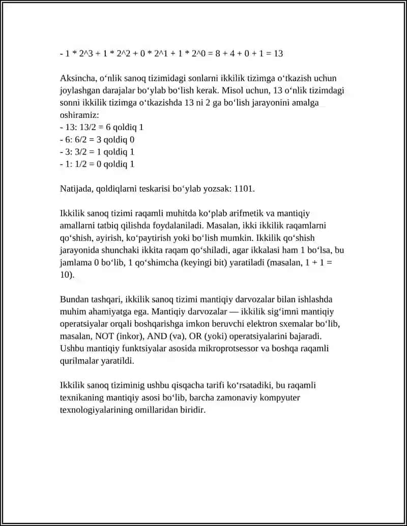 RAQAMLI TEXNIKANI MANTIQIY ASOSI 4