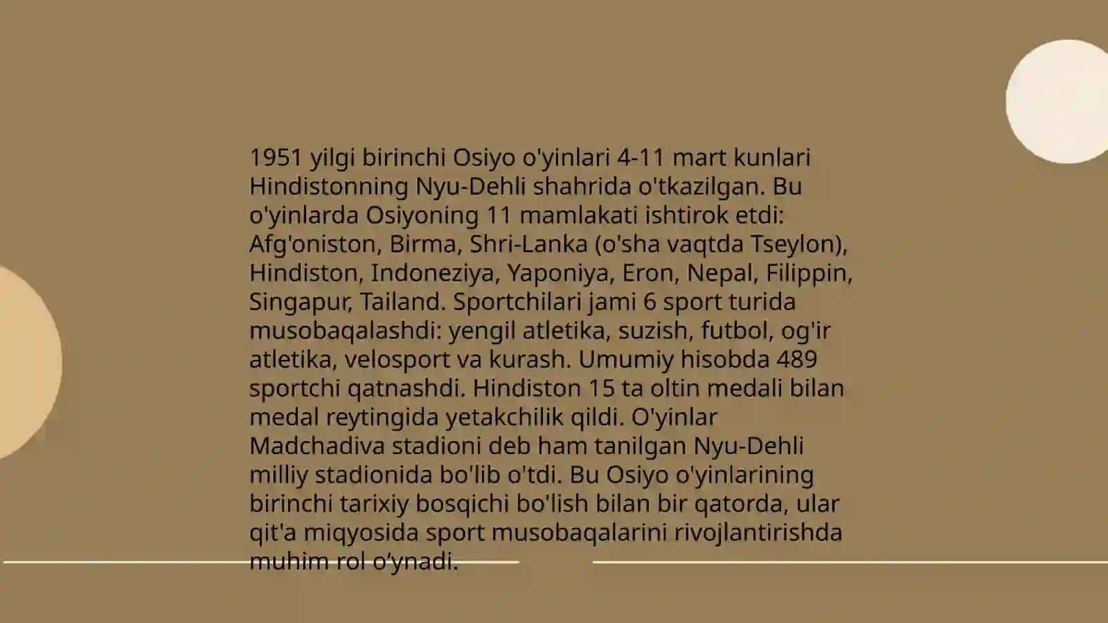 Osiyo o’yinlari tarixi 4