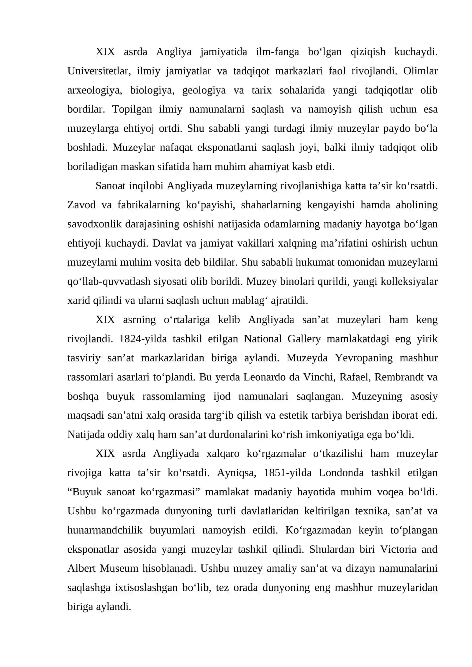 XIX asrda Angliya muzeylari taraqqiyoti 4