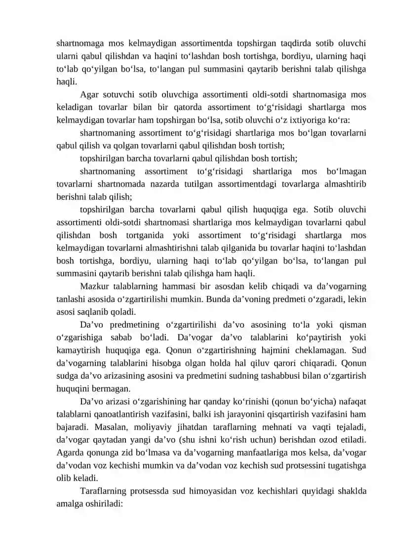 Sud tomonidan da’vo ishini yuritish tartibida ko`riladigan ishlar 4