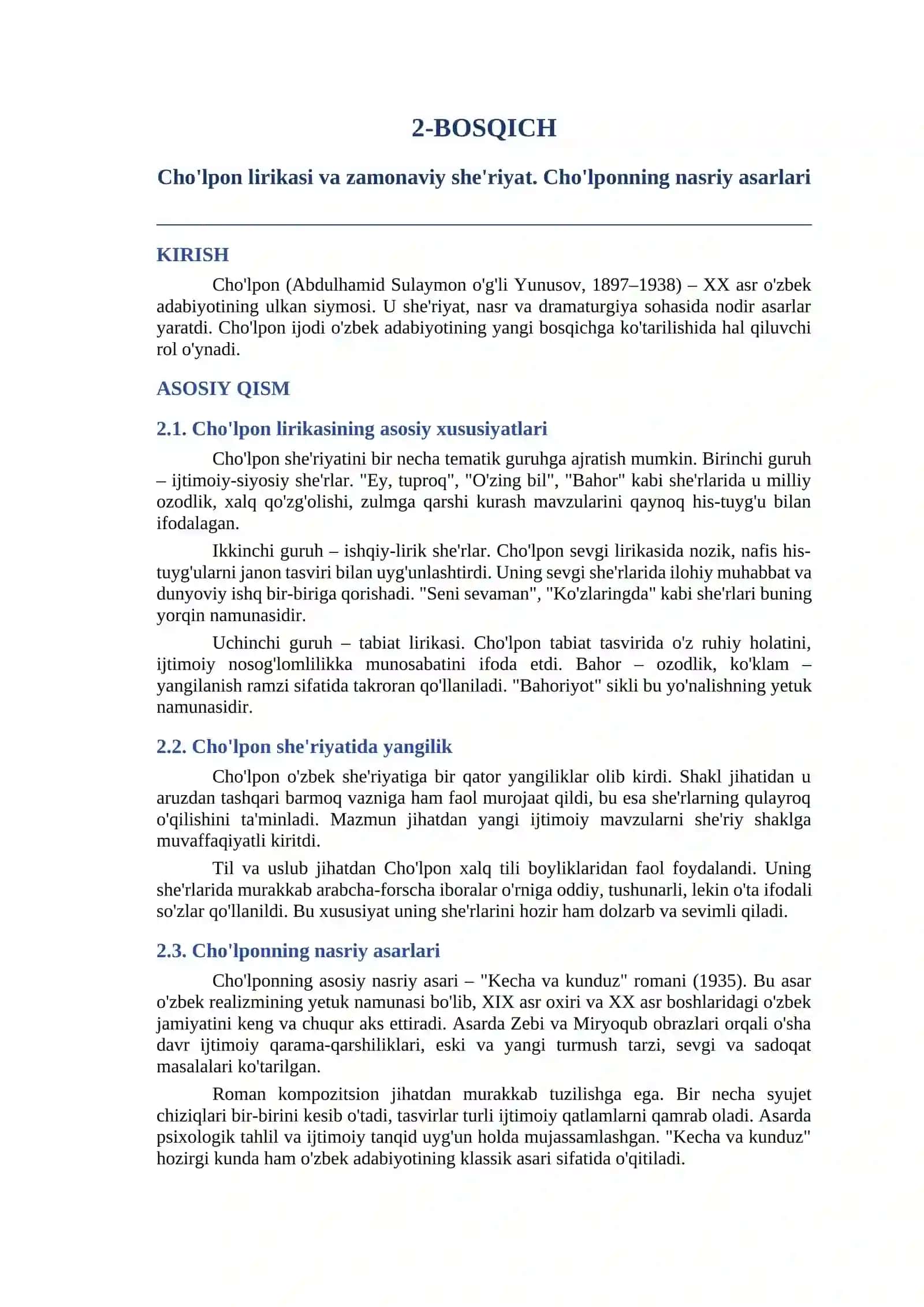 Yangi o'zbek adabiyoti (6-semestr) 4