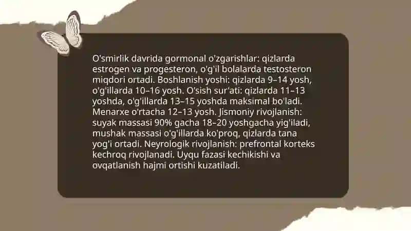 Jismoniy rivojlanish va sog'lom turmush tarzini shakilanishi sohasini organish Ro'ziboyeva Durdona 4