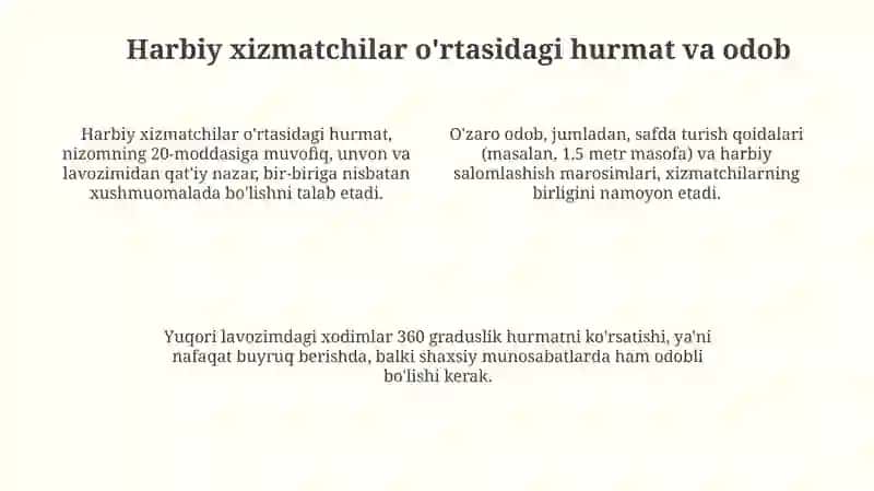 Harbiy xizmatchilar munosabatlari 4
