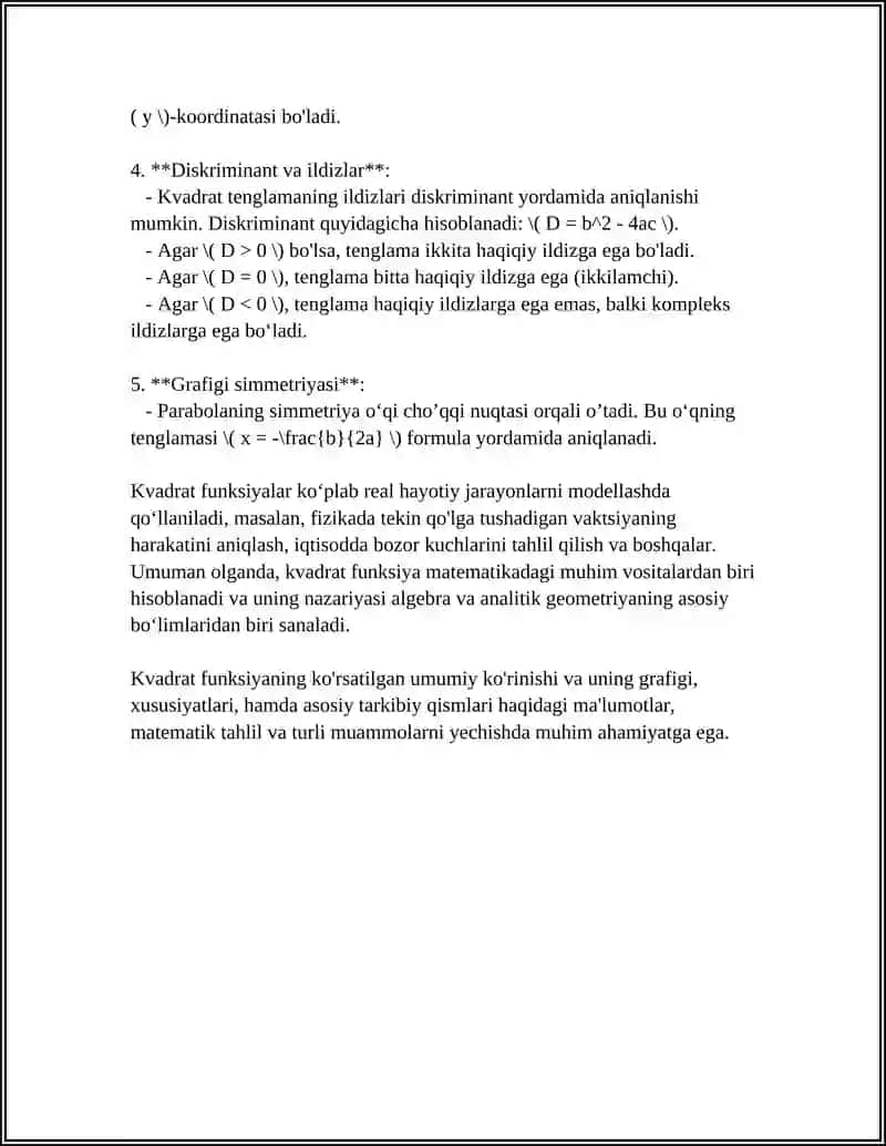 KVADRAT FUNKSIYA 4