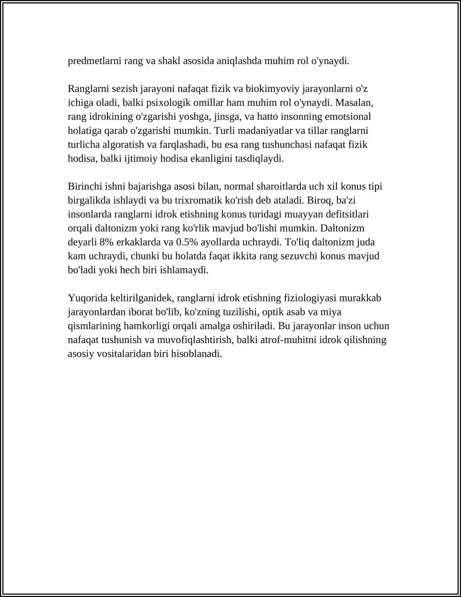 Ranglarni idrok etishning fiziologiyasi 4