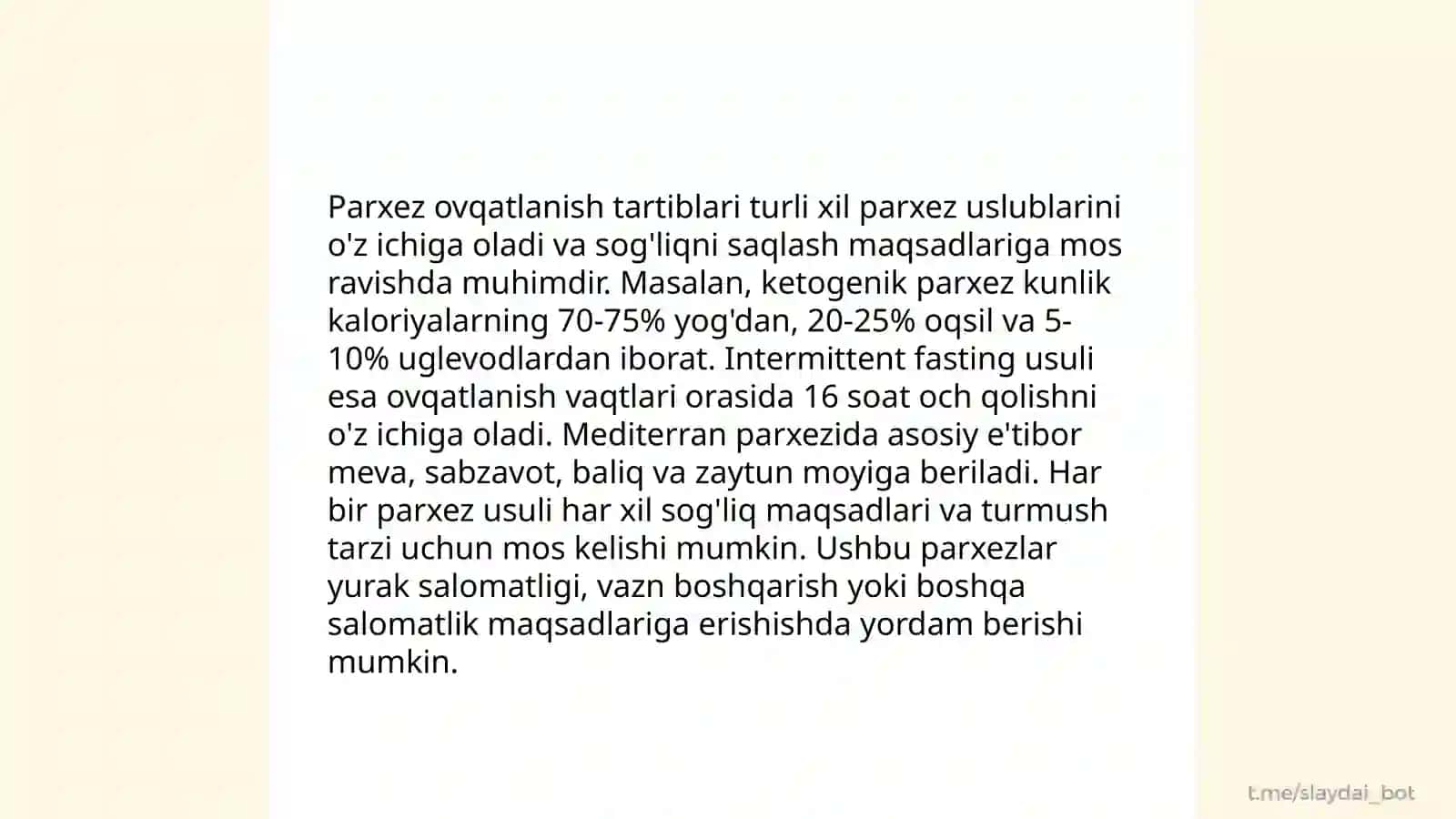 Parxez ovqatlanish. Toksikoz va eksikoz haqida tushuncha 4