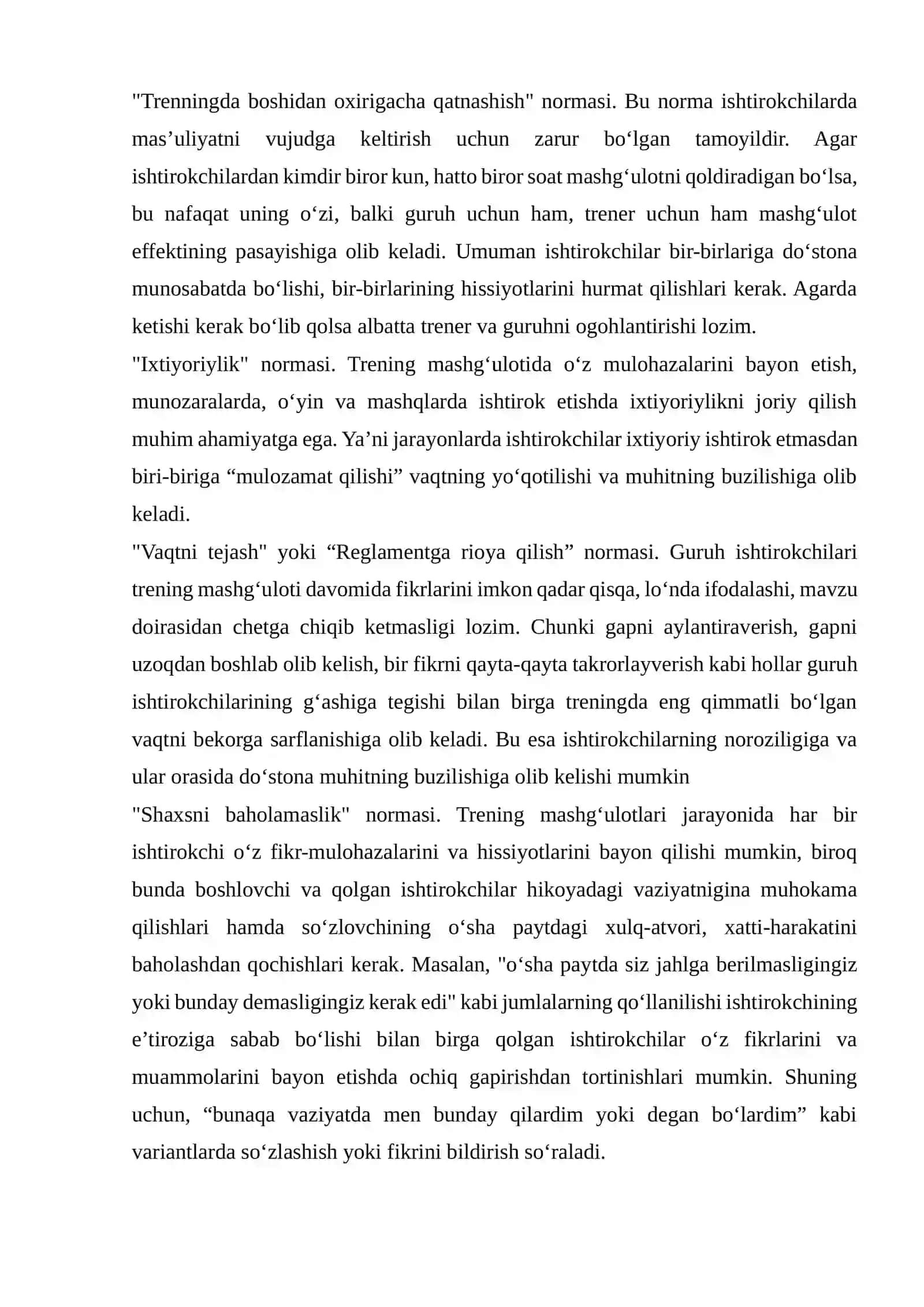 Trening mashg’ulotlarini olib borish usullari 4