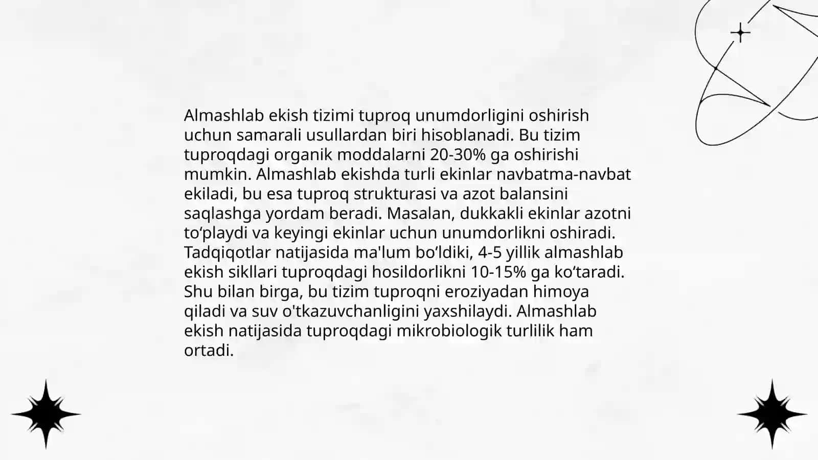Organik sabzavot, poliz va kartoshka mahsulotlarini yetishtirishda almashlab ekishni ahamiyati 4