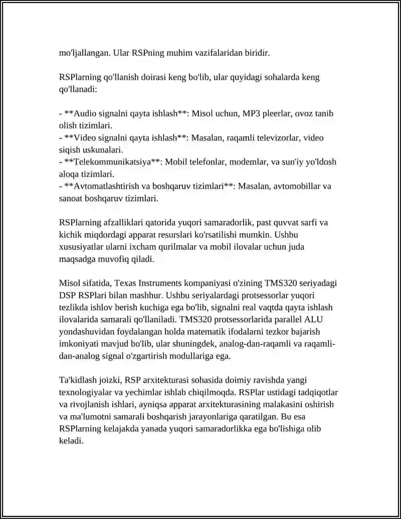 Raqamli signal protsessorlari 4
