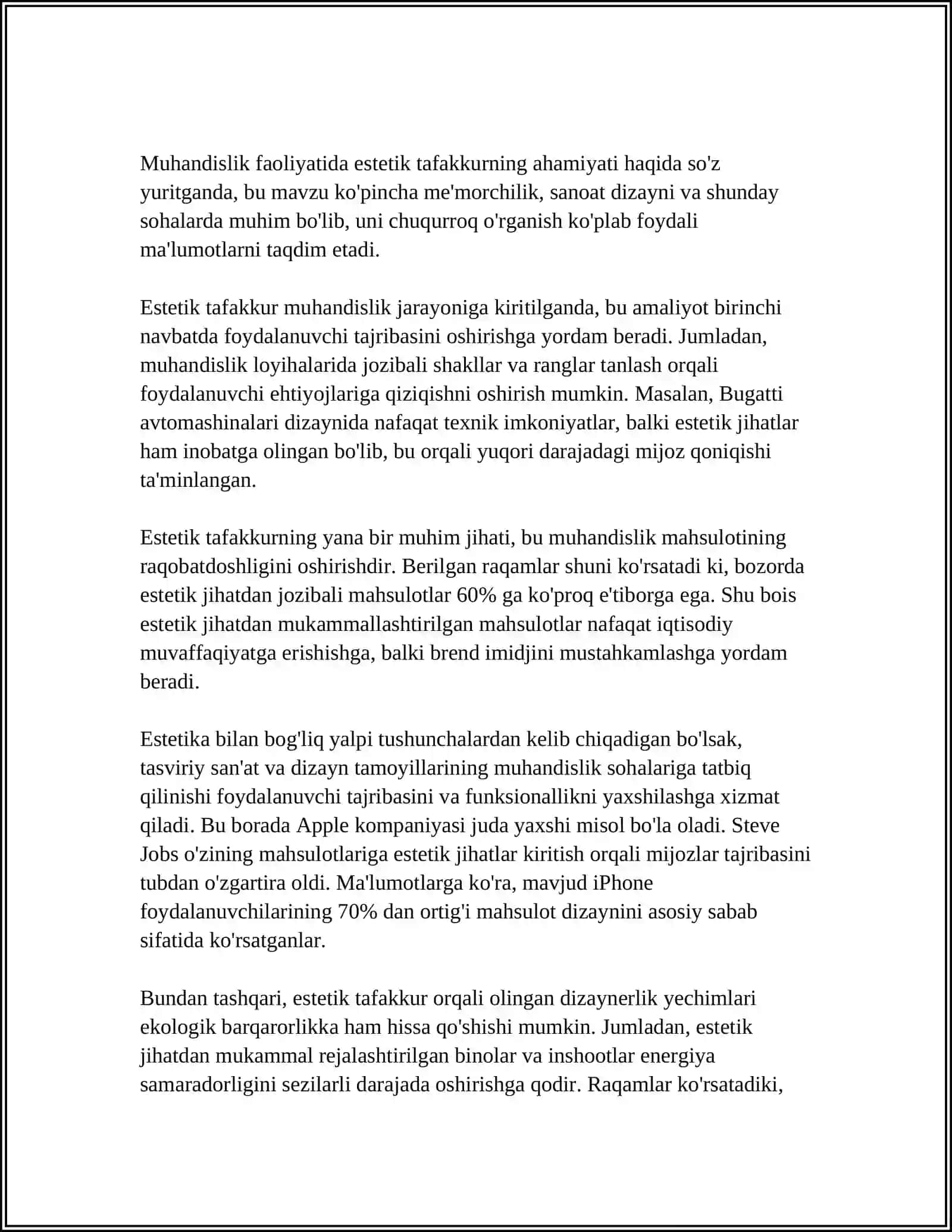 ESTETIK TAFAKKURNING MUHANDIS FAOLIYATIDAGI O'RNI 4