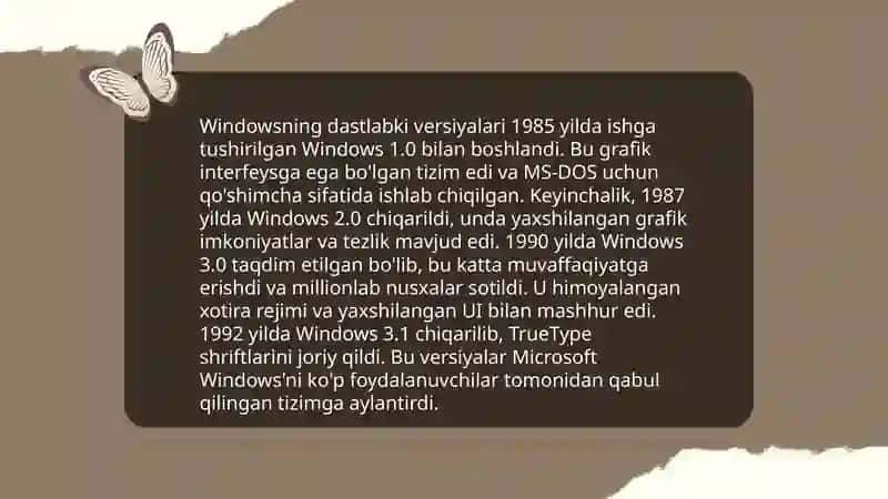 Windows operatsion tizimlarining rivojlanishi va ishlash prinsipi 4