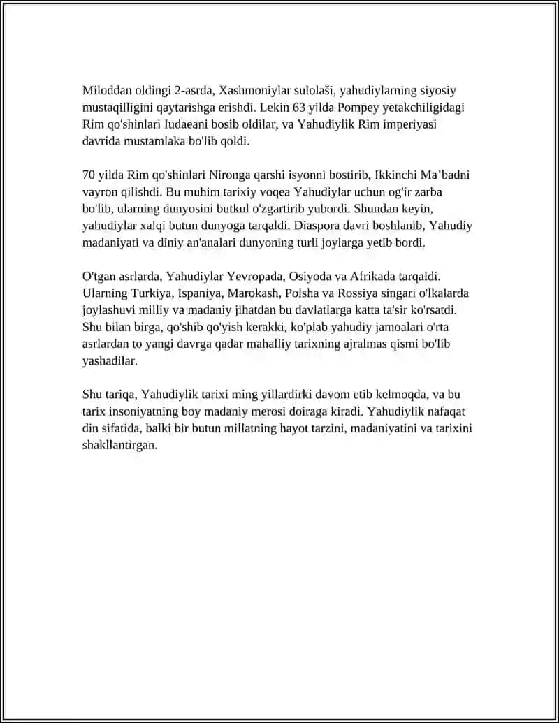 YAHUDIYLIK DINI HAQIDA 4