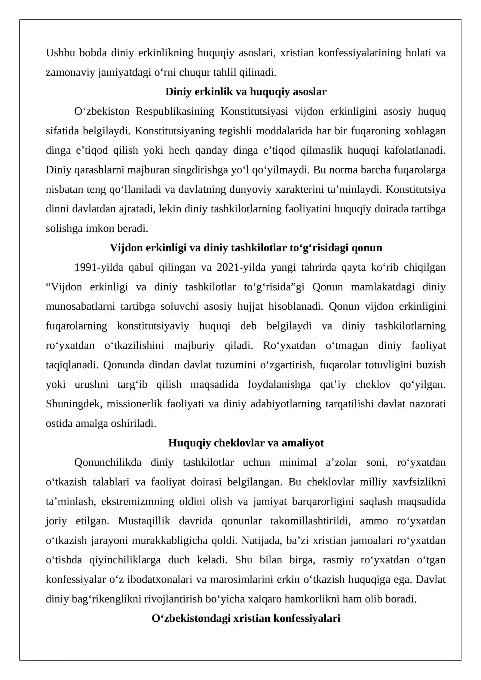 O‘zbekistonda xristian dinining tarixi va hozirgi zamon, Xristian dinida inson tarbiyasiga oid g‘oyalarning ijtimoiy ahamiyati 4