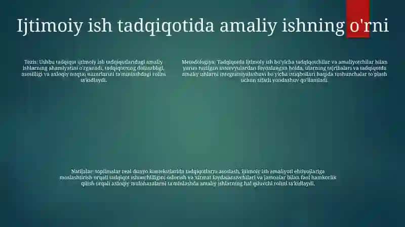 Ижтиомоий Ишдаги Тадқиқот Билишлар Структураси, Ундаги Амалий Ишнинг Тутган Урни 4