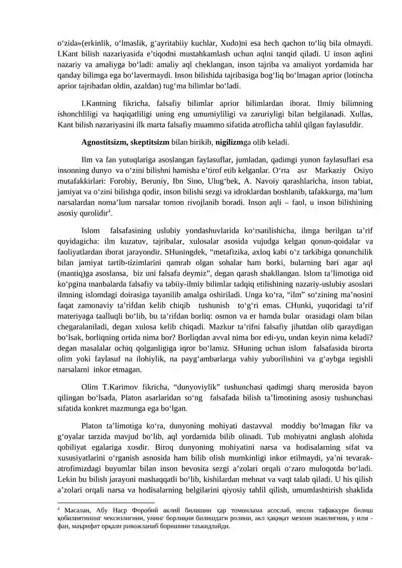 BILISH NAZARIYASI: ASOSIY MUAMMOLARI VA YO‘NALISHLARI 4