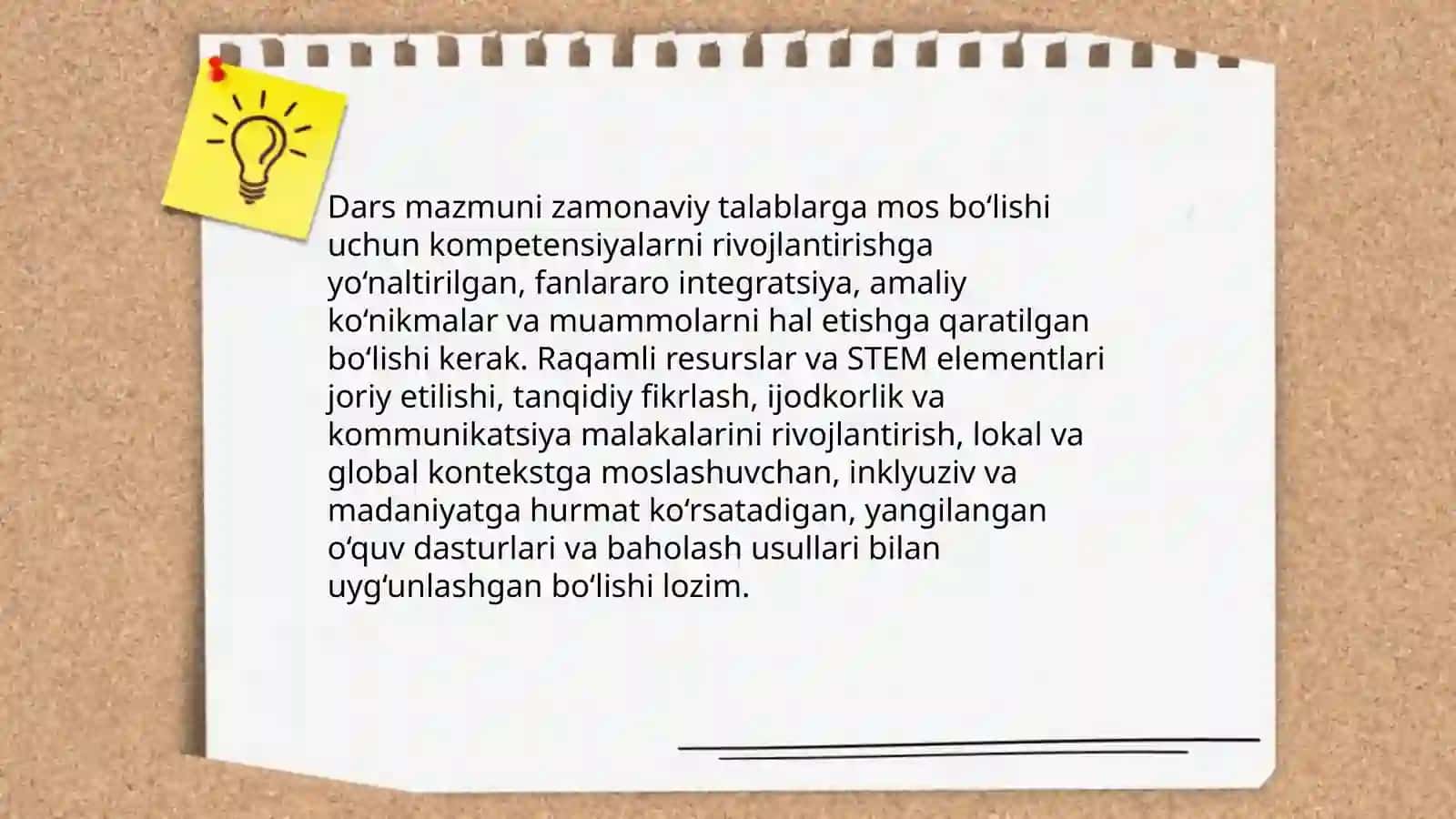Zamonaviy dars va unga qoyiladgan talablar 4