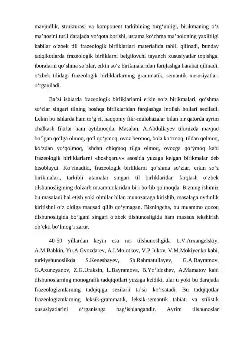 OʻZBEK TILI FRAZEOLOGIYASI ILMINING SHAKLLANISHI VA TAKOMILLASHUVI 4
