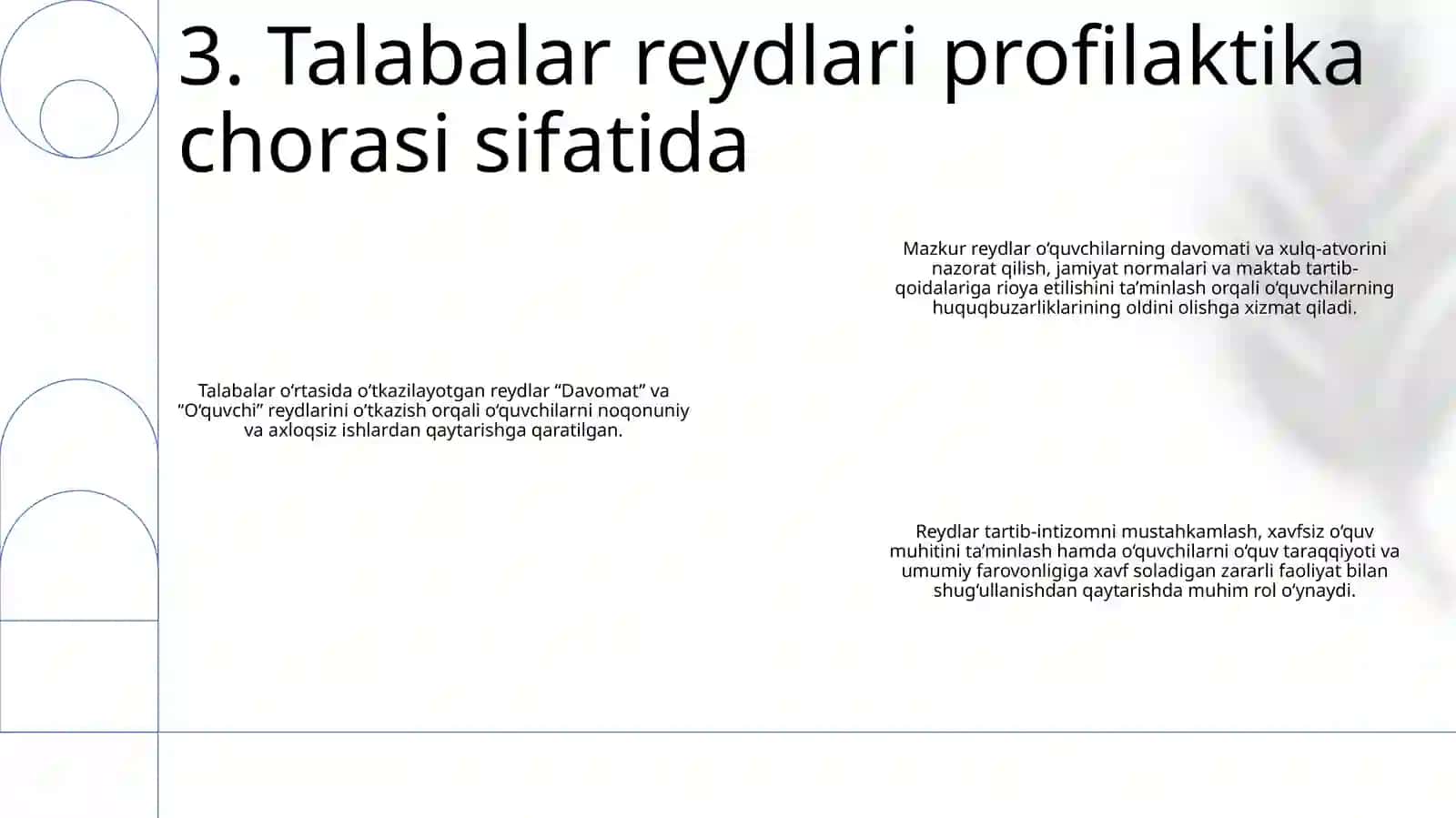 O'Quvchilar Tomonidan Amaldagi Qonunlar Bilan Taqiqlangan Va Jamiyatda Umumetirof Etilgan Axloq Normalariga Zid Hatti-Harakatlar Sodir Etilishning Oldini Olishga Qaratilgan Turli Tadbirlar 4