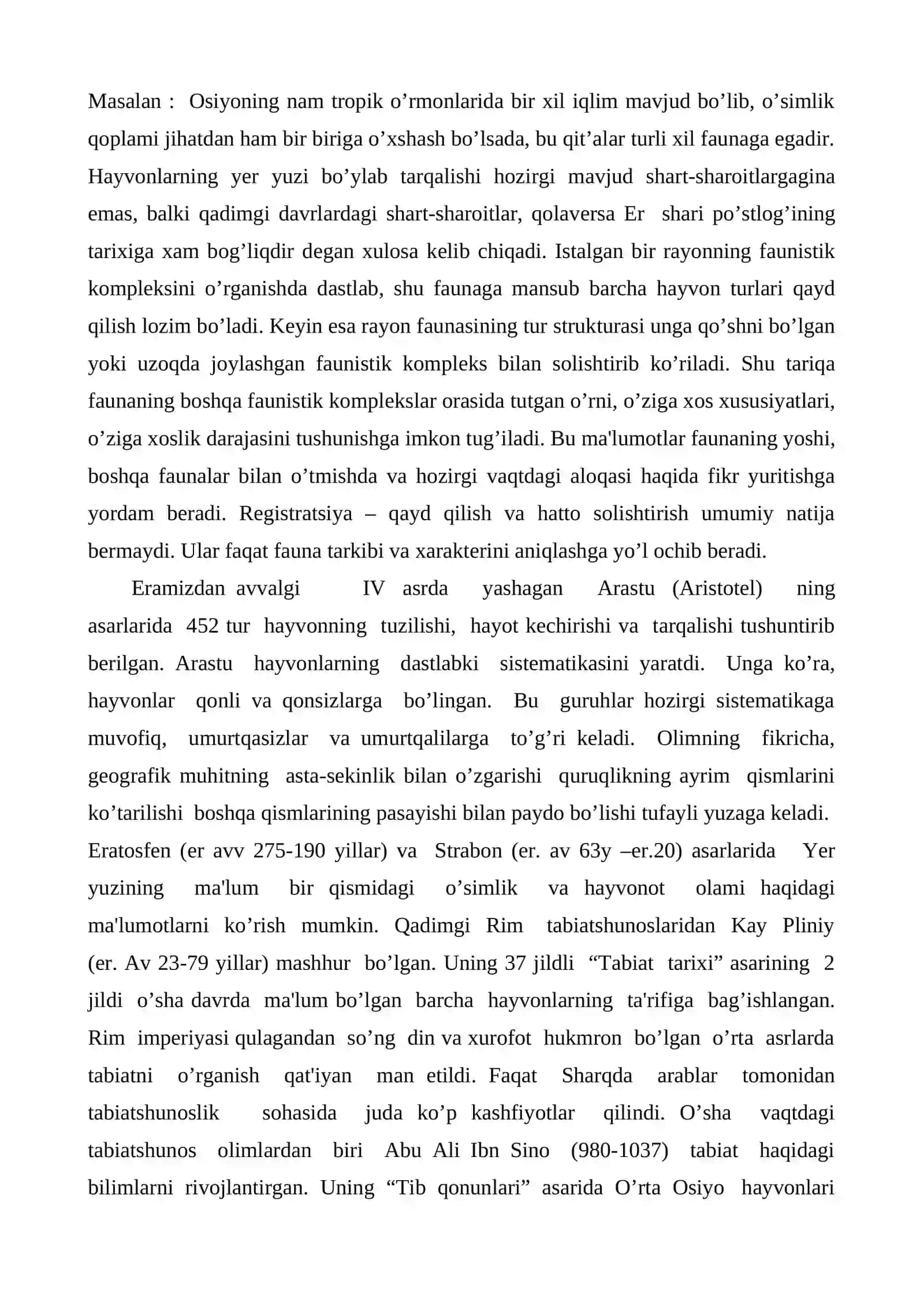 O’RTA OSIYO UMURTQALI HAYVONLARI FAUNASINING BIOLOGIK XILMA-XILLIGI VA ZOOGEOGRAFIYASINING O`ZIGA XOSLIGI 4