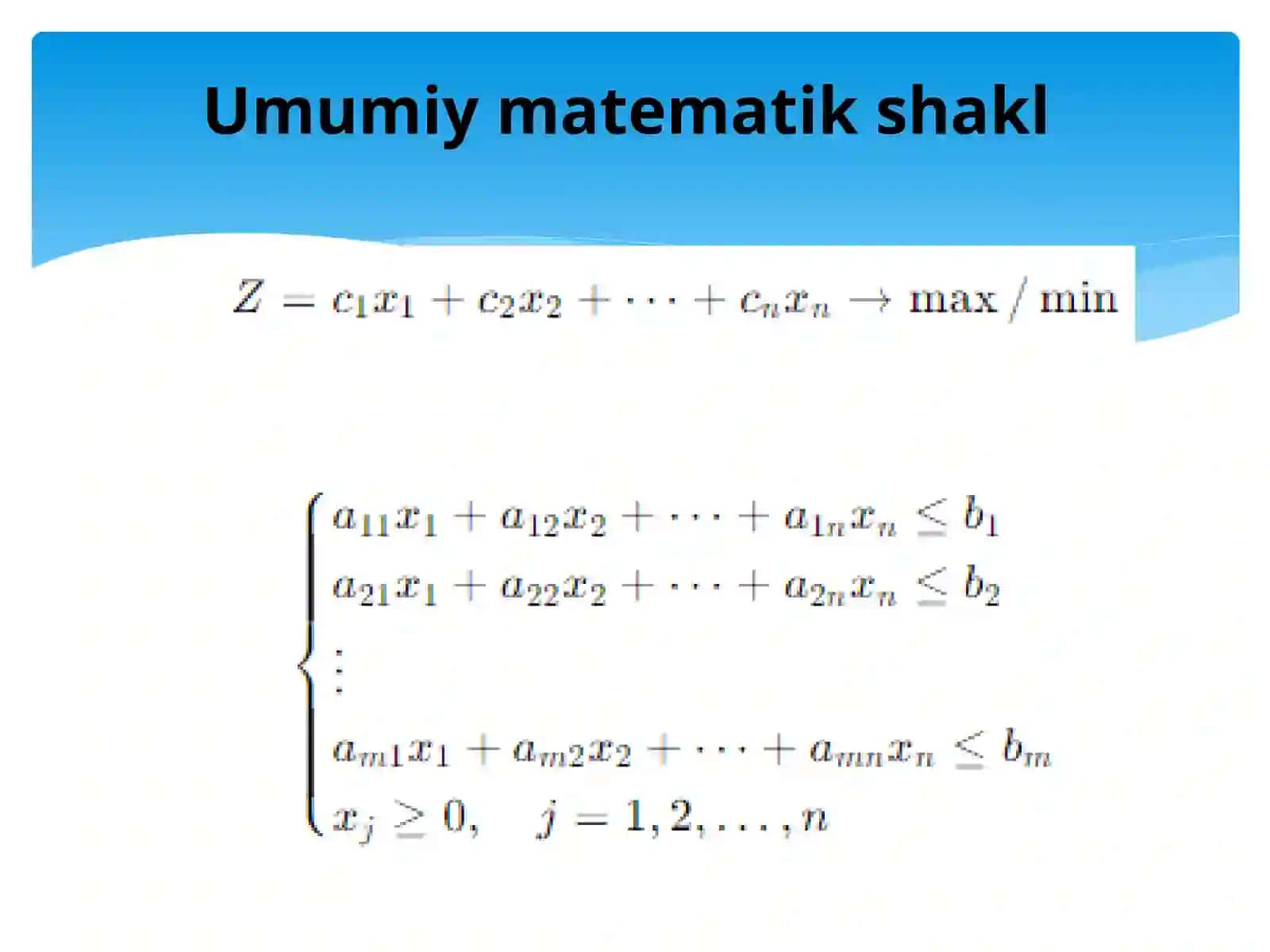 Chiziqli programmalashtirishning masalasining kompyuter texnologiyalari yordamida yechish 4