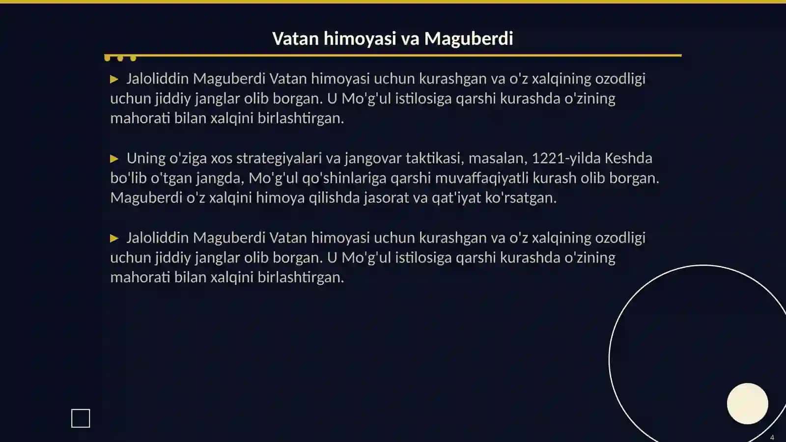 Jaloliddin Maguberdi- Vatan himoyachisi 4