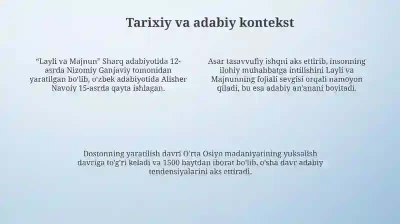 Layli va Majnun dostoni tasnifi 4