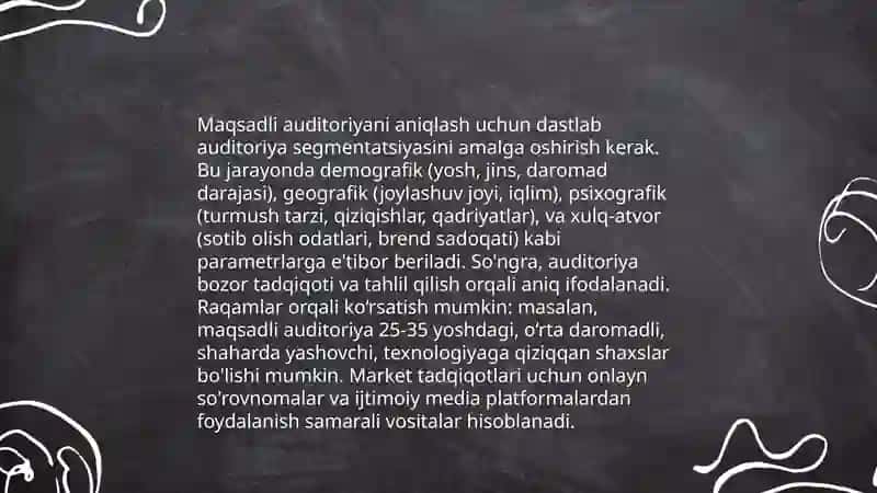 Marketing bo'yicha test 20ta, klaster tuzish,glossariy,krasword qilish 4