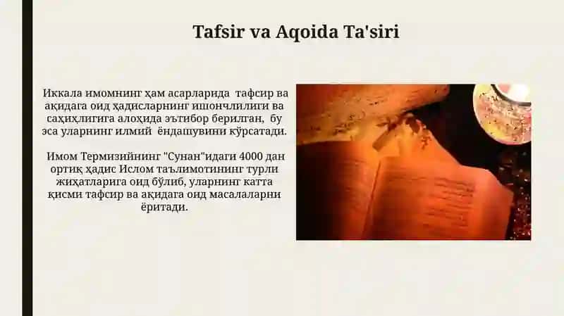 Imom Buxoriy va Islom Termiziyning hadis ilmiga qo'shgan hissalarini qiyosiy tahlili 4
