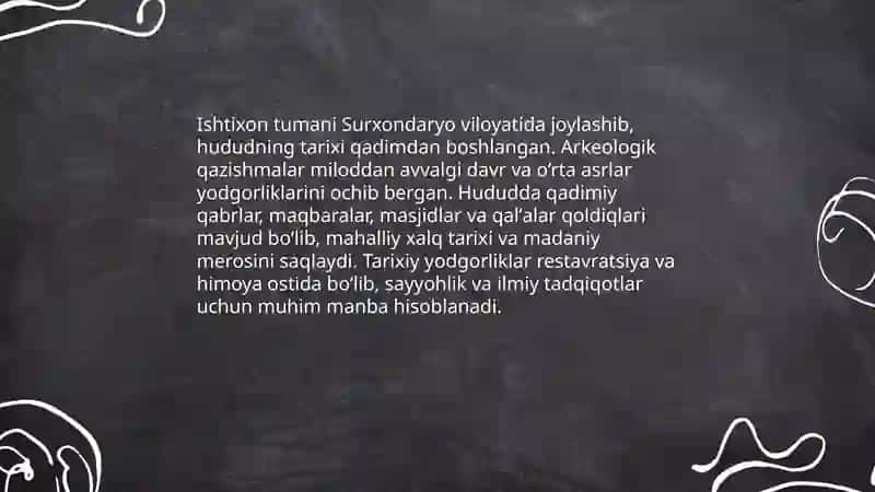 Ishtixon tumani haqida maʼlumot 4