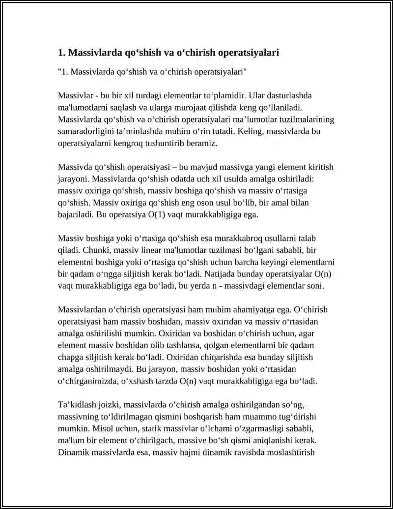 MA'LUMOTLAR TUZILMALARI BOʻYICHA OPERATSIYALAR 4