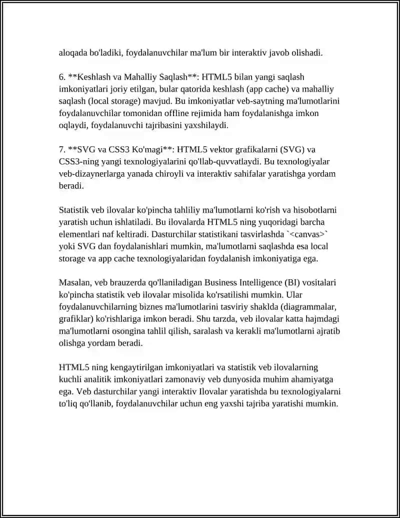 STATSIONAR WEB ILOVALARNI YARATISHDA HTML5 TILINING IMKONIYATLARIDAN FOYDALANISH 4