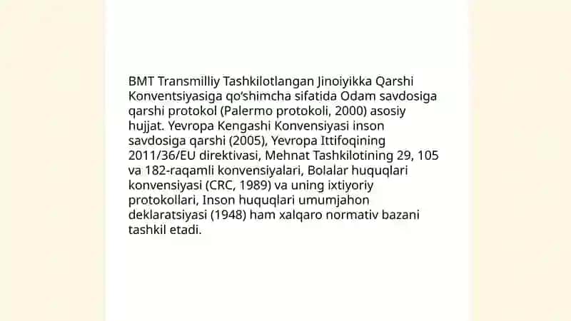 Odam savdosiga qarshi kurashning huquqiy asoslari 4