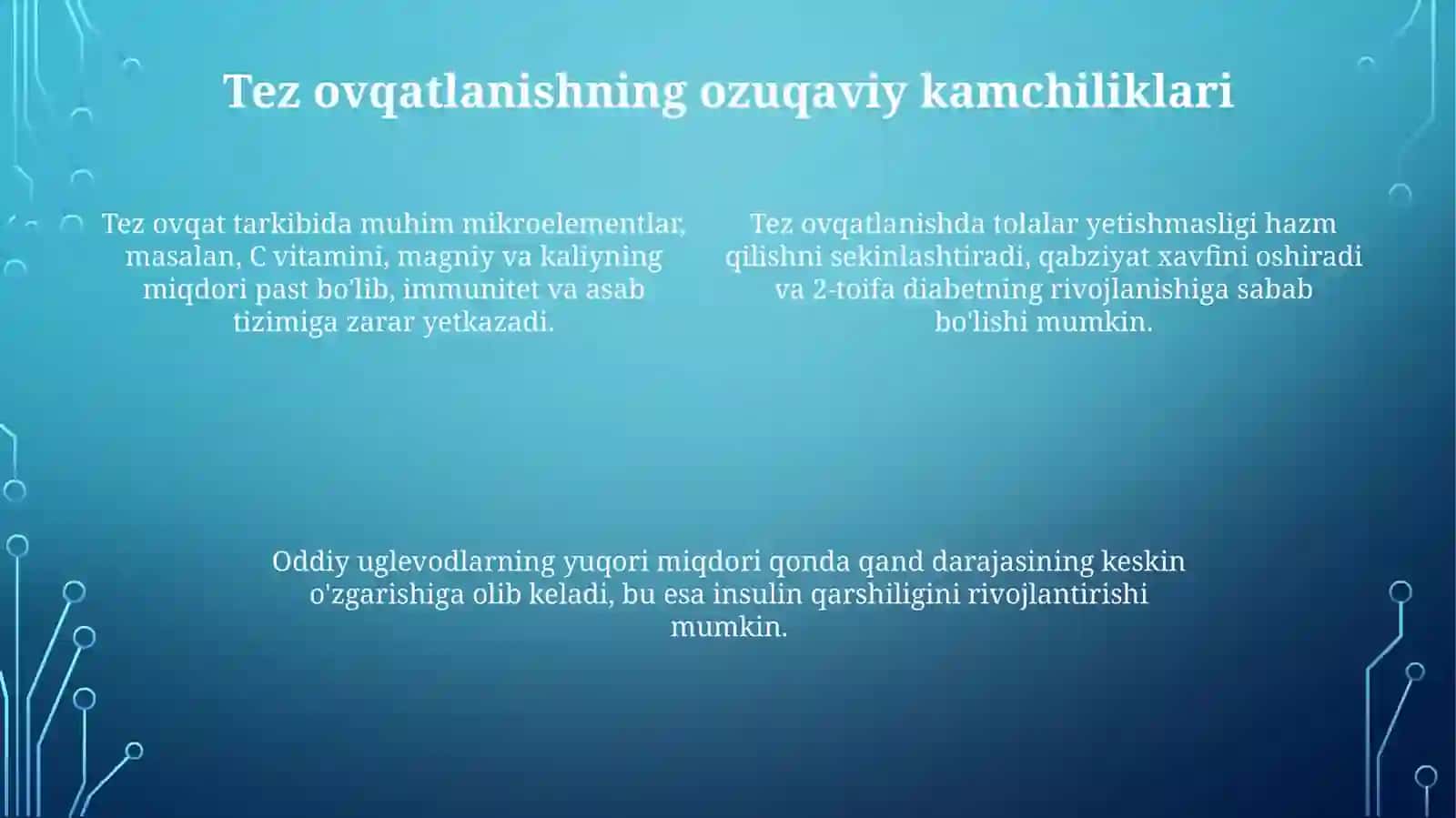 Tez tayyorlanadigan ( fast- fud) mahsulotlarning organizmga zararli tasiri 4