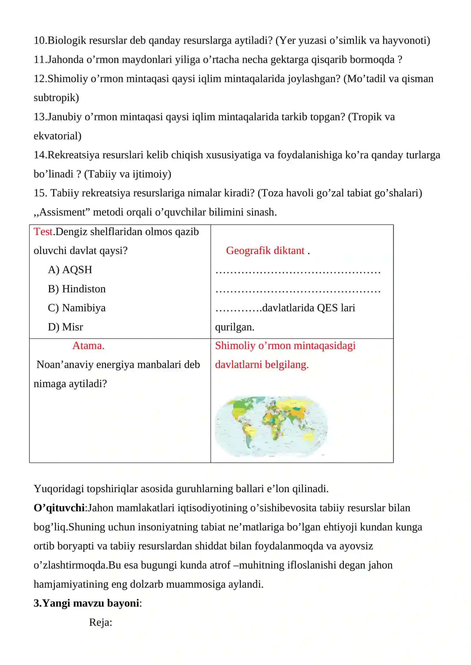 9-sinf Geografiya fani Atrof - muhitning ifloslanishi mavzuda dars ishlanma 4