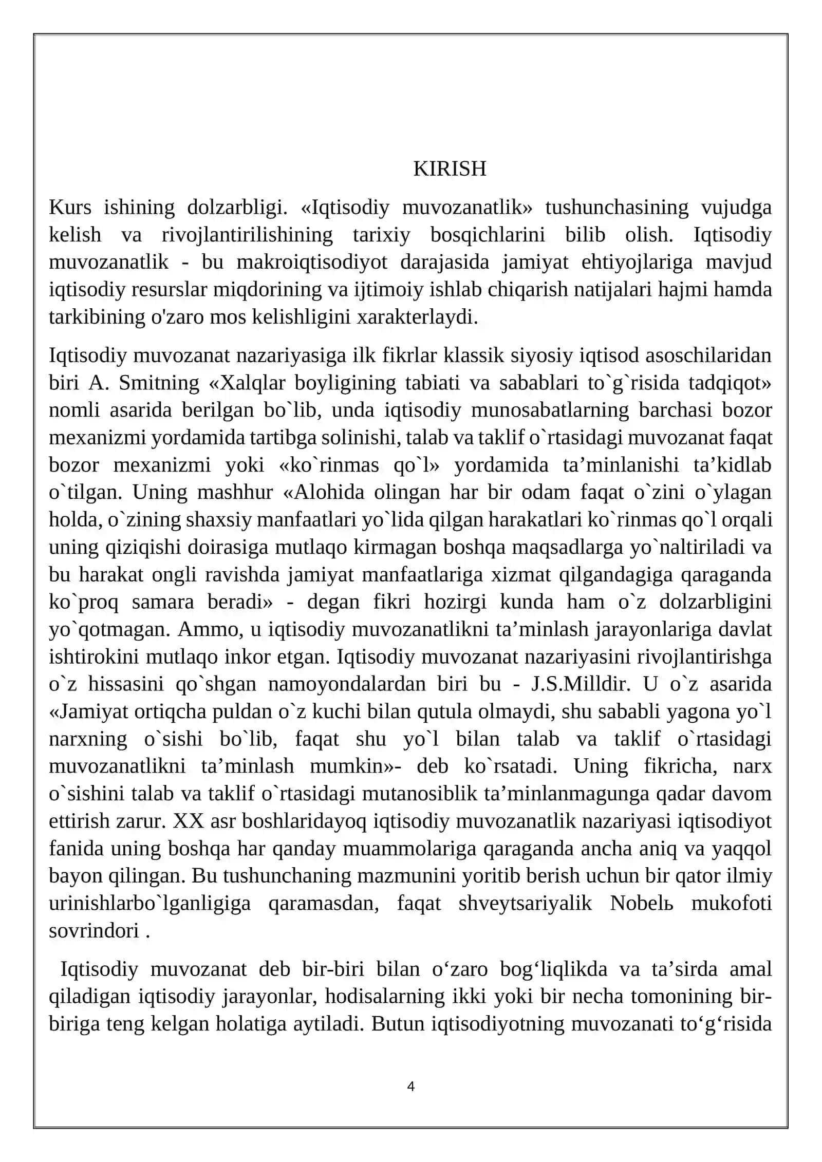Iqtisodiyotdagi tarkibiy o`zgarishlar va uning iqtisodiy muvozanatga ta`siri 4