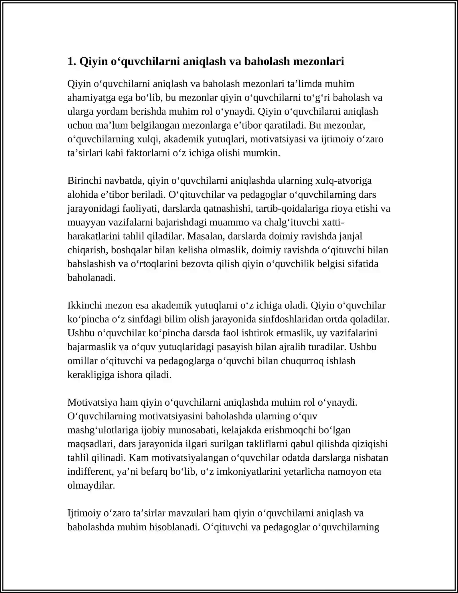 TA’LIMDA "QIYIN" O‘QUVCHILAR BILAN ISHLASH STRATEGIYASI 4